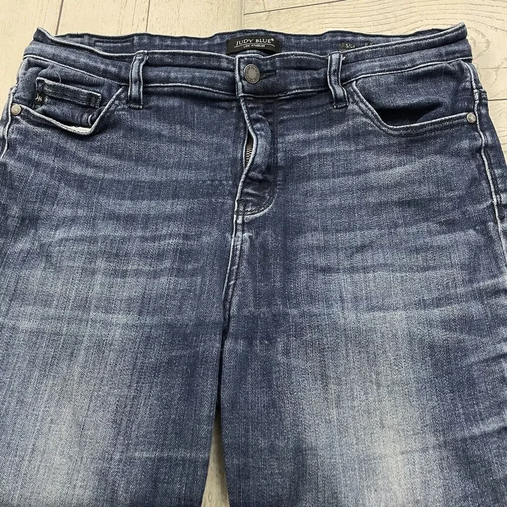 Judy Blue Women's 15 / 29 Dark Wash Mid-Rise Skinny Fit Denim Jeans JB82132DK - Picture 4 of 10